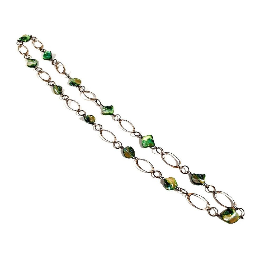 Necklace Womens Vintage Dyed Mother Of Pearl Bead Jewelry 38" Length Fashioin